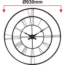 Alfa Sanat Atölyesi  Alfa Sanat Atölyesi Siyah Metal Büyük Boy Duvar Saati
