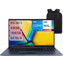 Asus Vivobook X1502ZA-EJ1644 Intel Core I5-1235U 16GB 1tb SSD 15.6" Windows 11 Pro Fhd Dizüstü Bilgisayar + Notebook Çanta