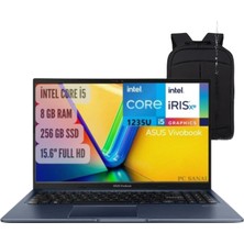 Asus Vivobook X1502ZA-EJ1644 Intel Core I5-1235U 8gb 256GB SSD 15.6" Freedos Fhd Dizüstü Bilgisayar + Notebook Çanta