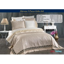 Dream Of Lady Hürrem 9 Parça Gri Renk Gelin Seti  Pamuklu Pikeli Nevresim Takımı