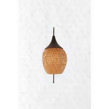 Boja Bambu Siyah Detay Aplik 25x25x60 cm İskandinav, Modern, Bohem, Rattan, Aydınlatma