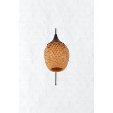 Boja Bambu Siyah Detay Aplik 25x25x60 cm İskandinav, Modern, Bohem, Rattan, Aydınlatma