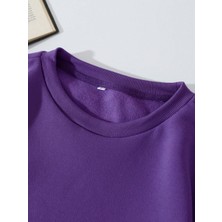 Ginevra Kadın Oversize Bisiklet Yaka Basic Düz Sweatshirt