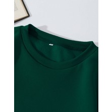 Ginevra Kadın Oversize Bisiklet Yaka Basic Düz Sweatshirt