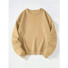 Ginevra Kadın Oversize Bisiklet Yaka Basic Düz Sweatshirt