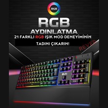 Rever Red Switch Bilek Destekli 21 Mod Rgb LED Işıklı Mekanik Gaming Oyuncu Klavyesi 105 Tuş