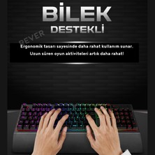 Rever Red Switch Bilek Destekli 21 Mod Rgb LED Işıklı Mekanik Gaming Oyuncu Klavyesi 105 Tuş