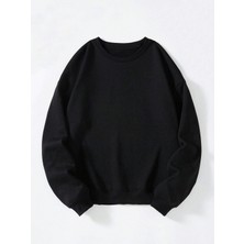 Ginevra Kadın Oversize Bisiklet Yaka Basic Düz Sweatshirt