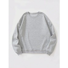 Ginevra Kadın Oversize Bisiklet Yaka Basic Düz Sweatshirt