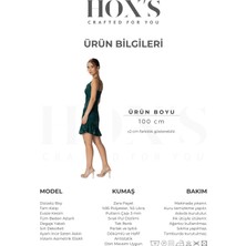 HOX'S Sofia | Payetli İnce Askılı Dizüstü Abiye Elbise Degaje Yaka Volanlı Asimetrik Etek - Zümrüt Yeşili