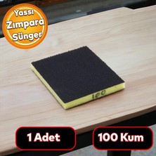 Badem10 Yassı Sünger Zımpara 9.5 x 12.5 cm Takoz Blok Flex Taşlama Ahşap El Zımparası 100 Kum 1 Adet