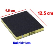 Badem10 Yassı Sünger Zımpara 9.5 x 12.5 cm Takoz Blok Flex Taşlama Ahşap El Zımparası 100 Kum 1 Adet