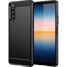 Laimtop Sony Xperia 10 Iv Için Yumuşak Karbon Fiber Fırçalanmış Tpu Telefon Kılıfı  (Yurt Dışından)