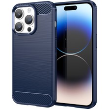 Laimtop iPhone 14 Pro Max Için Yumuşak Karbon Fiber Fırçalanmış Tpu Telefon Kılıfı  (Yurt Dışından)