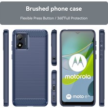 Laimtop Motorola Moto E13 Için Yumuşak Karbon Fiber Fırçalanmış Tpu Telefon Kılıfı  (Yurt Dışından)