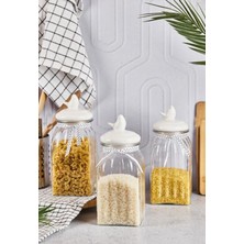 Perotti Gino 3'lü Seramik Kapaklı Cam Kavanoz 3X1450 ml  14906