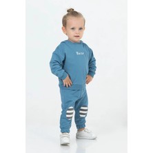 Tuffy Kids 23701 Erkek Bebek Bear Nakışlı Iki Iplik Indigo Eşofman Takımı