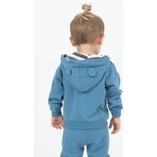 Tuffy Kids 23701 Erkek Bebek Bear Nakışlı Iki Iplik Indigo Eşofman Takımı