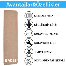Katflex Halıflex Kendinden Yapışkanlı Merdiven Halısı (8 Adet) Rip Halı Keçe Kaymaz Halı