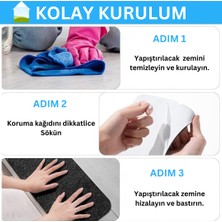 Katflex Halıflex Kendinden Yapışkanlı Merdiven Halısı (8 Adet) Rip Halı Keçe Kaymaz Halı