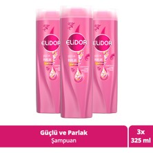 Elidor Superblend Saç Bakım Şampuanı Güçlü Ve Parlak E Vitamini Makademya Yağı Kolajen 325 Ml X3