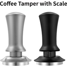 Decisive Kahve Sabotajı Ayarlanabilir Derinlik, Ölçekli 30LB Espresso Yayları Kalibre Edilmiş Tamping Paslanmaz Çelik Düz Taban Siyah 53MM (Yurt Dışından)