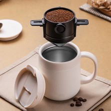 Decisive Taşınabilir Kahve Filtresi Yeniden Kullanılabilir Huni Çay Demlik Paslanmaz Çelik Minie Damlatıcı Kahve Damlatıcı Ev Ofis Için Trave-B (Yurt Dışından)