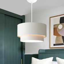 Homing Deko Beyaz Kumaş Pasta Sarkıt Avize 30 cm Genişlik 20 cm Yükseklik Modern Tasarım