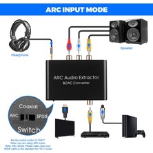 Passing Ses Çıkarıcı 192KHZ Dac Dönüştürücü Arc Ses Çıkarıcı Desteği Dijital HDMI Uyumlu Ses - Analog Stereo Ses (Yurt Dışından)