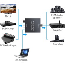 Passing Ps3 Xbox Player R/l 2 Rca 3.5mm Aux Için Dijital Koaksiyel Toslink Spdıf Için Analogdan Dijitale Ses Dönüştürücü (Yurt Dışından)