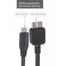 Passing Wd My Passport Için Usb-C - Mikro Usb, USB 3.0 Tip C - Mikro-B (Mikro Usb) Kablosu Siyah 25 cm (Yurt Dışından)