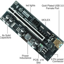 Passing VER010S-PLUS Pcı-E Yükseltici Kart 1x Ila 16X Pcı Genişletici Sata 6pin Güç Ekspres Adaptör Kablosu Usb3.0,1 Adet (Yurt Dışından)