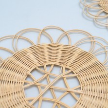 Loncadan Rattan Üçlü El Yapımı Duvar Süsü