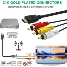 Passing HDMI Uyumlu Rca Kablosu, 1080P 5ft/hdmı Uyumlu Erkek 3-Rca Video Ses Av Kablosu Konektör Adaptörü Tv Hdtv Için (Yurt Dışından)