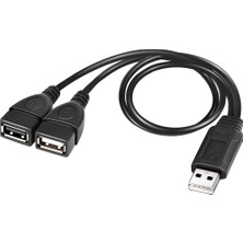 Passing USB Ayırıcı Kablo, USB 2.0 A Erkek - Çift USB Dişi Jak Y Ayırıcı Şarj Kablosu (Yurt Dışından)