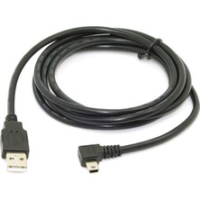 Passing 1.8 M Mini USB B Tipi 5pin Erkek 90 Derece Sol Açılı USB 2.0 Erkek Veri Kablosu Siyah Renk (Yurt Dışından)