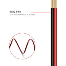 Passing 2pin Tel 100M 22AWG 12V/24V Uzatma Kablosu Kırmızı ve Siyah 2-Wire Örgülü Kalaylı Bakır LED Işık Çubuğu Güç Kablosu (Yurt Dışından)