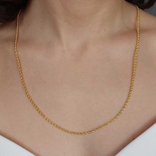 14 Ayar Altın Halat Burgu Zincir 60cm 3.30 Gram