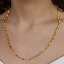 14 Ayar Altın Halat Burgu Zincir 55cm 6.45 Gram 3mm