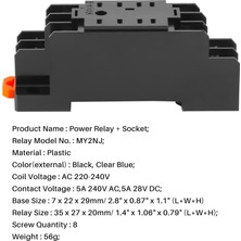 Passing 220/240V Ac Bobin Dpdt Güç Rölesi MY2NJ 8 Pin W Soket Tabanlı (Yurt Dışından)