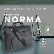 Vegmann Norma 15-15,6 Inç Dizüstü Bilgisayar Uyumlu Antrasit Evrak ve Laptop Çantası