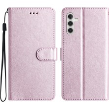 Cool-M Case Samsung Galaxy A35 5g Kullanışlı Kayış Ipek Doku Deri Deri Stand Telefon Kapağı (Yurt Dışından)