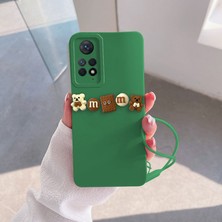 Zebana Xiaomi Redmi Note 11 Pro Uyumlu Kılıf Love Bear Silikon Kılıf Kahverengi + Yeşil