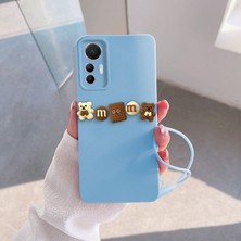 Zebana Xiaomi Mi 12 Lite Uyumlu Kılıf Love Bear Silikon Kılıf Kahverengi + Açık Mavi