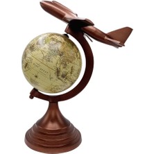 Dünyadan Hediyeler Pirinç Uçak Tasarımlı Dünya Küre