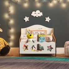 Mingitav Monte Bank Montessori Kitaplık Dergilik Ahşap Masaüstü Mini Kitaplık Montessori Çocuk Kitaplığı Çocuk Odası Kitaplık