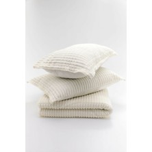 Merinos Modern Line 3 Parça Battaniye Seti - Kemik