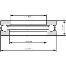 Prc 51100 Taban Rulmanı 10X24X9