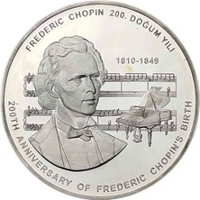 Urlanumis 2009 Yılı Frederıc Chopın 200. Doğum Yılı Darphane Hatıra Gümüş  Sertifikalı1