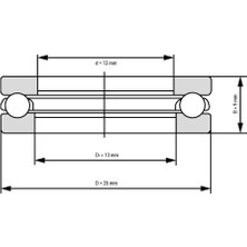 Prc 51101 Taban Rulmanı 12X26X9